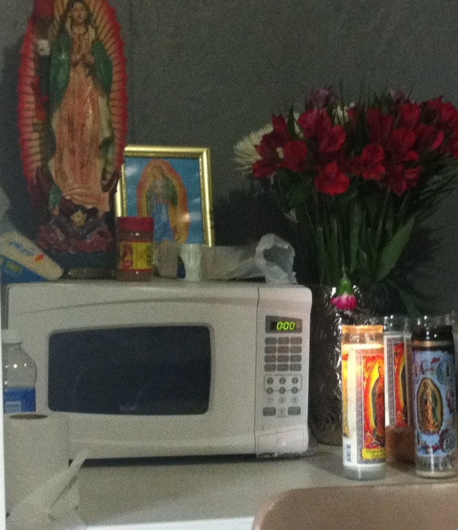 Home shrine for Virgin of Guadalupe